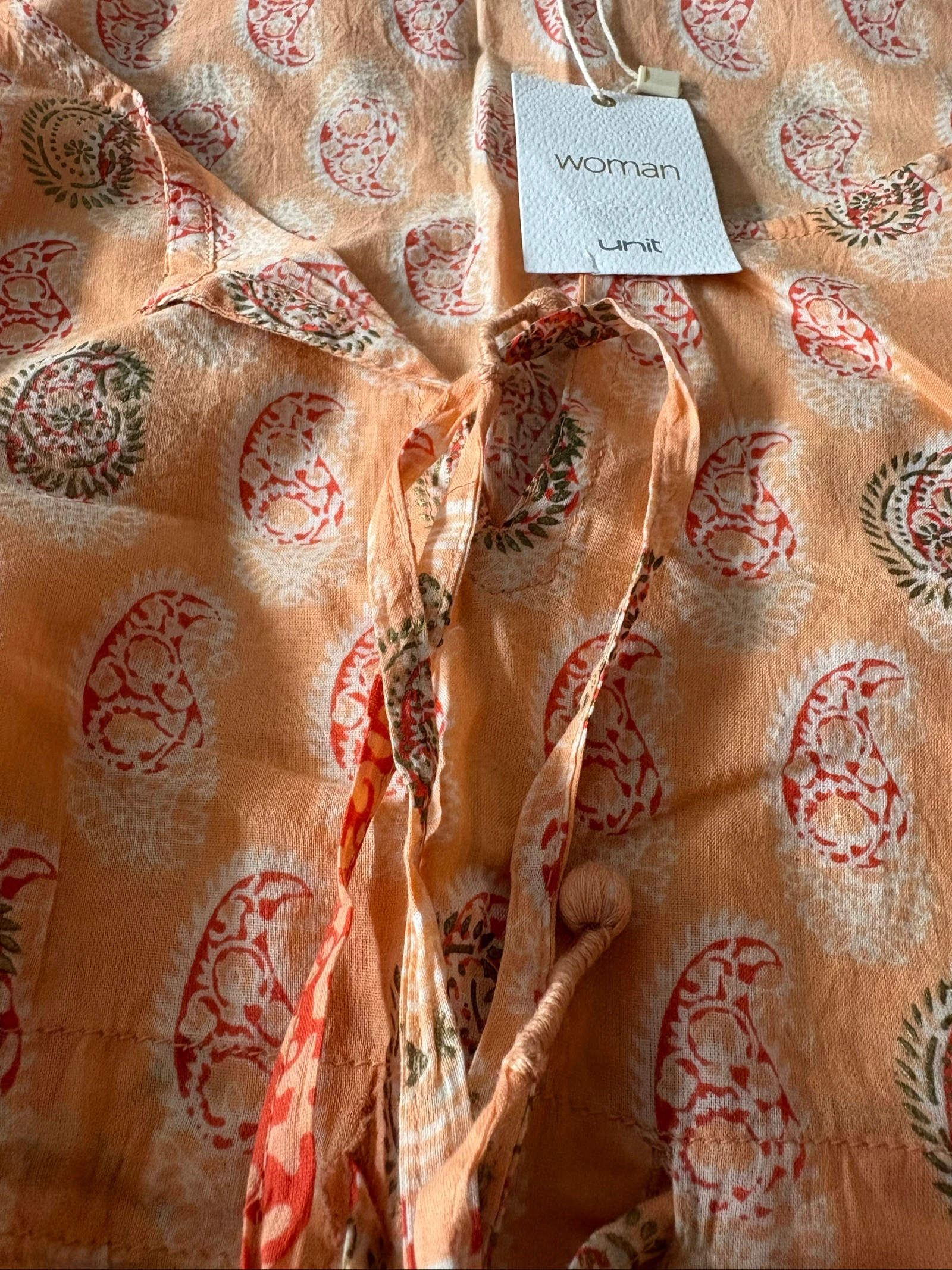 caftã túnica praia boho étnico estampado paisley laranja dourado tamanho único kaftan roupão – photo 4